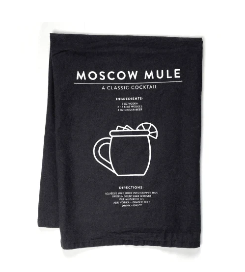 Moscow Mule Cocktail Tea Towel – Black| Niche&Co.