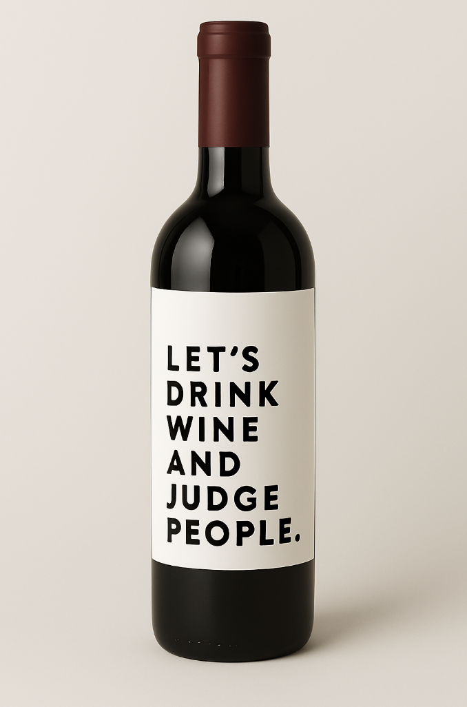 Let's Drink Wine and Judge People - Wine Label