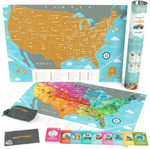 Newverest Scratch Off USA Map - Kids Edition 24" x 17"