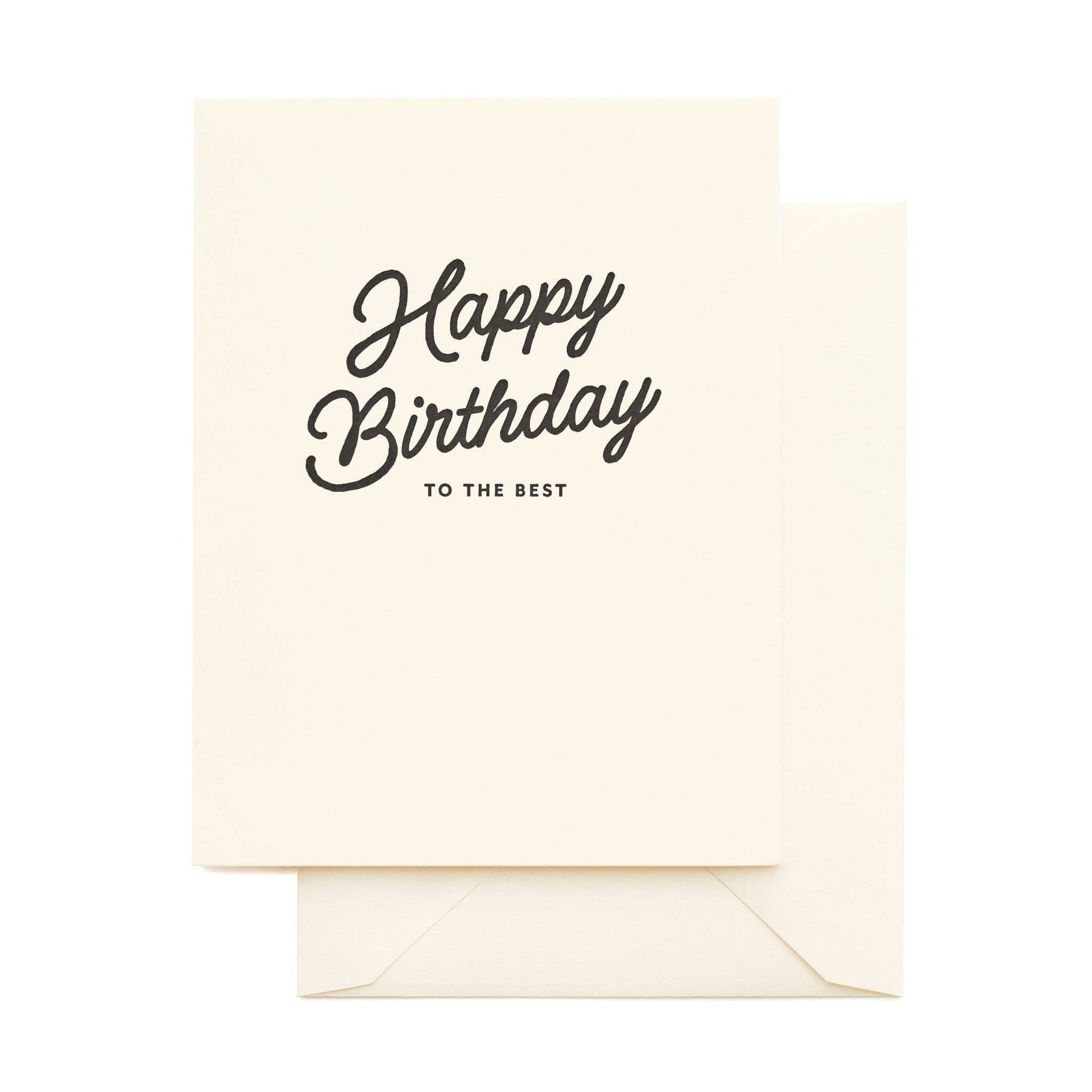 Black Script Happy Birthday Greeting Card