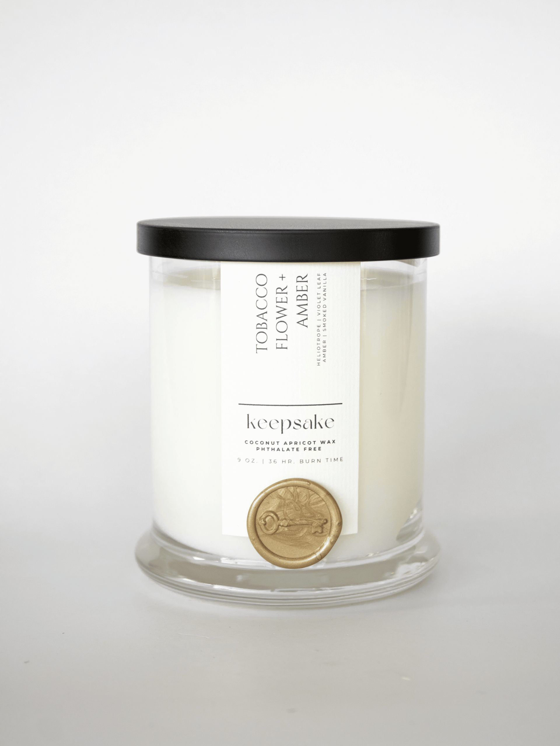 Keepsake Candle Curated Luxury Candle – Tobacco Flower + Amber | 9 oz
