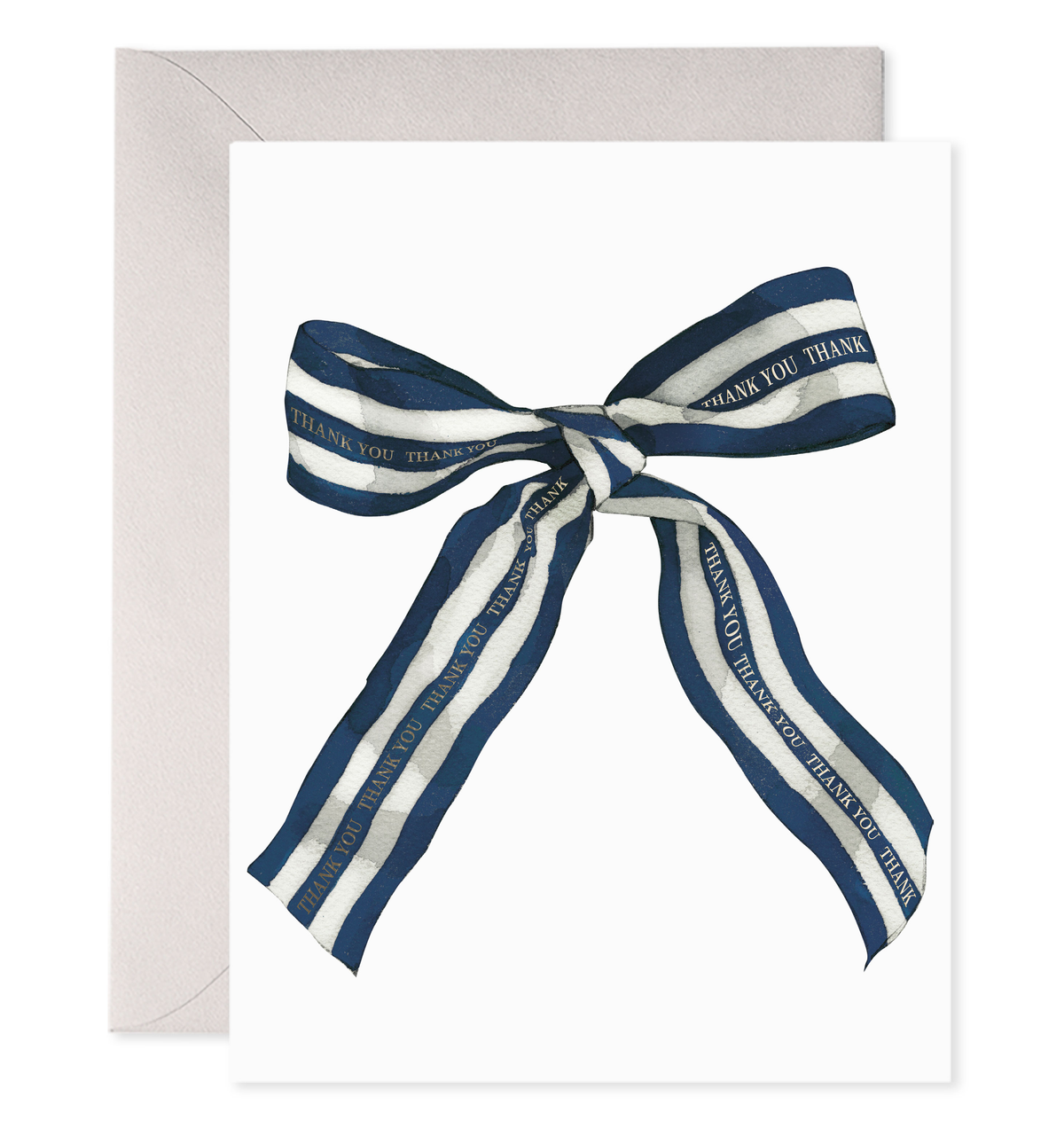 Big Navy Striped Bow Thank You Boxed Card Set – Set of 6