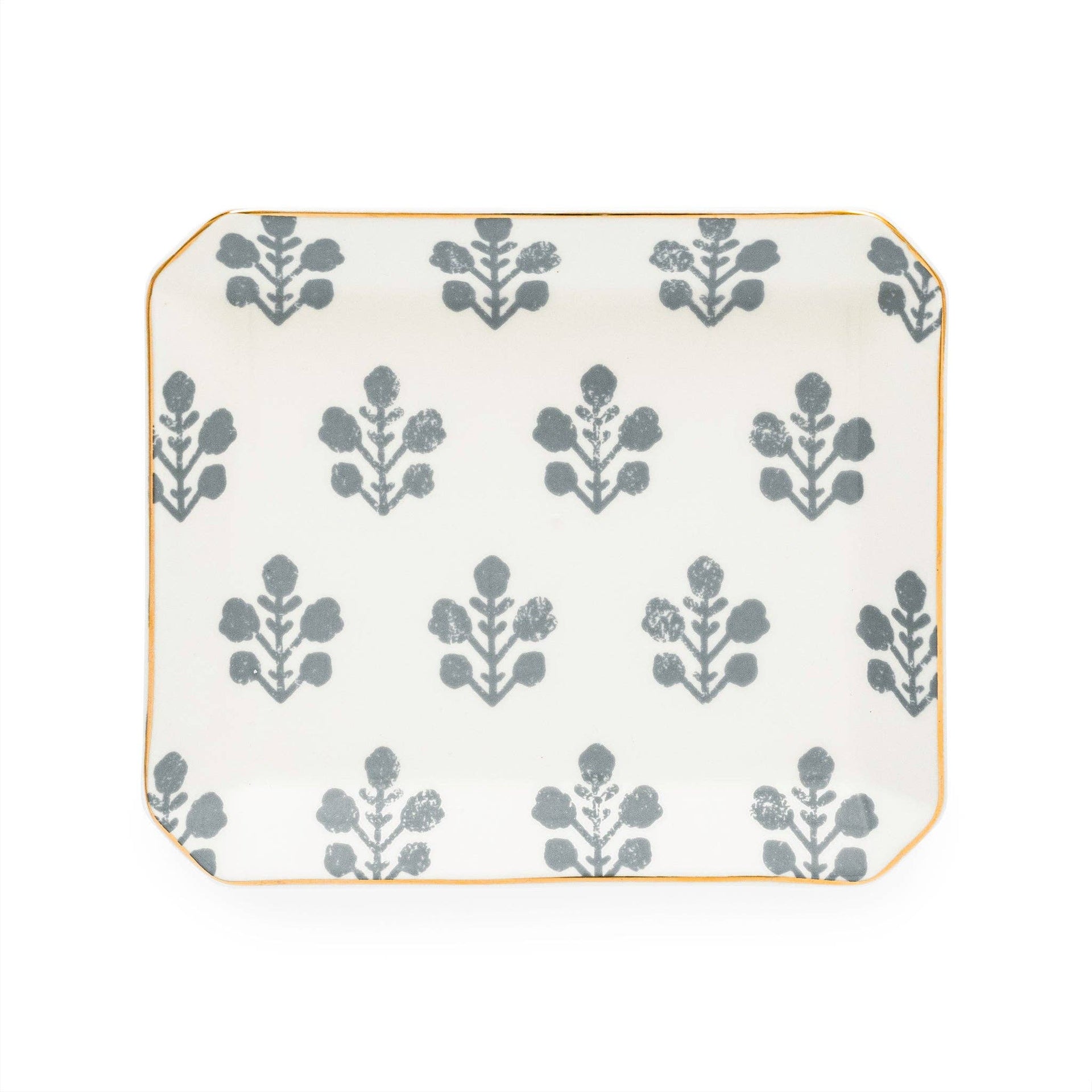 Slate Floral Medium Trinket Tray