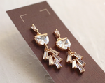 Art Deco Crystal Moon Earrings