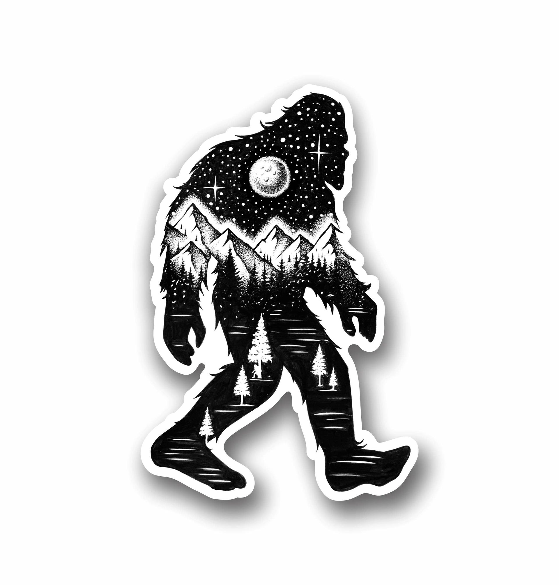 Sticker Art - Sasquatch Yeti Bigfoot Sticker