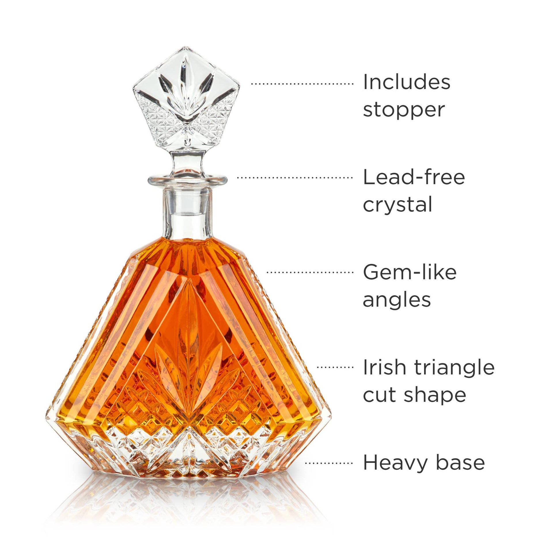Viski - Admiral Vintage-Style Irish-Cut Crystal Whiskey Decanter