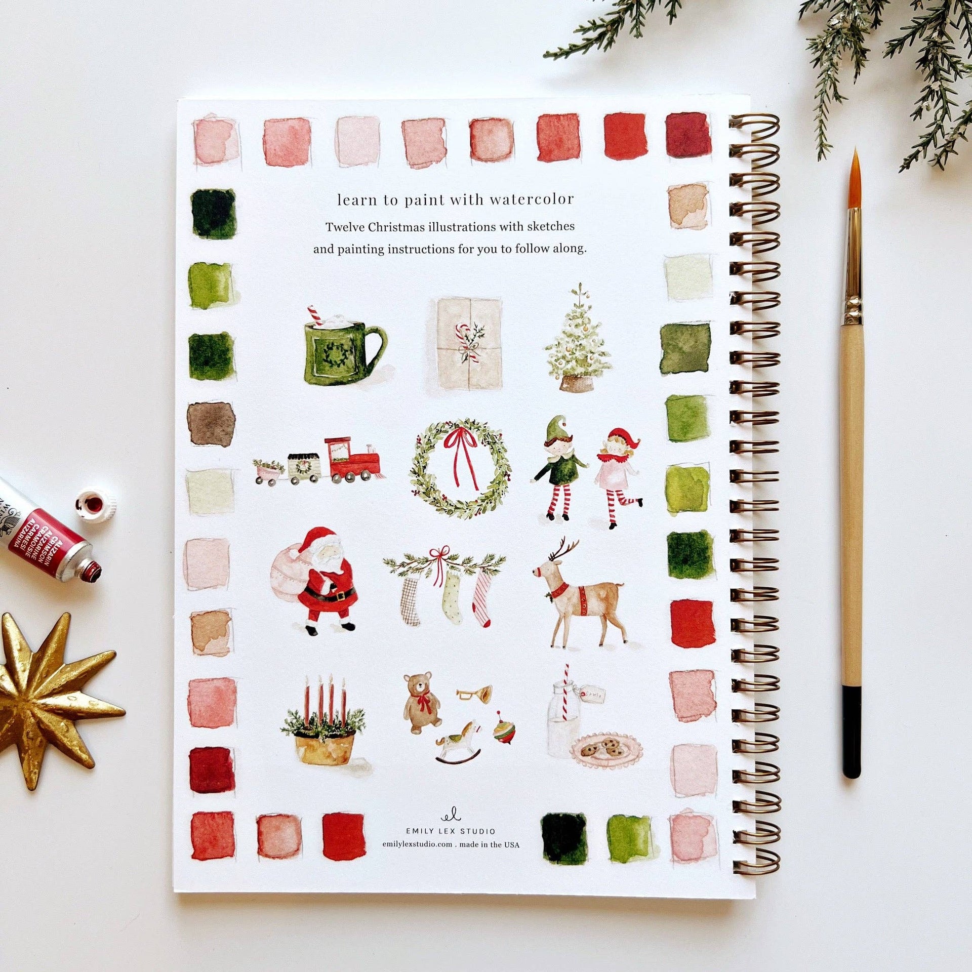 Christmas watercolor workbook | Niche&Co.
