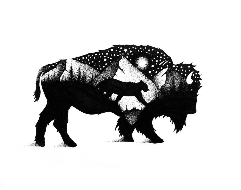 The Bison Waterproof Sticker