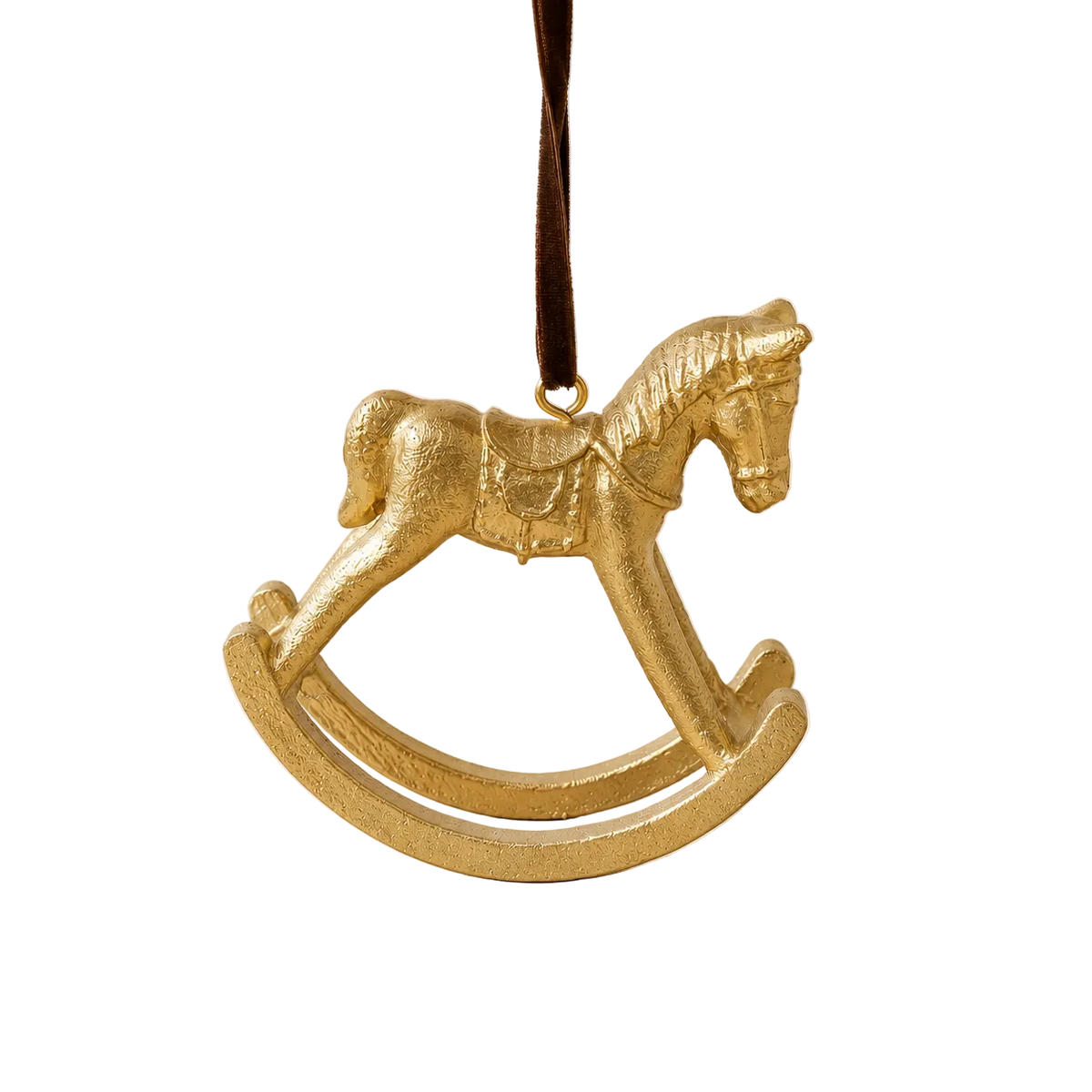 Gold Rocking Horse Hanging Ornament