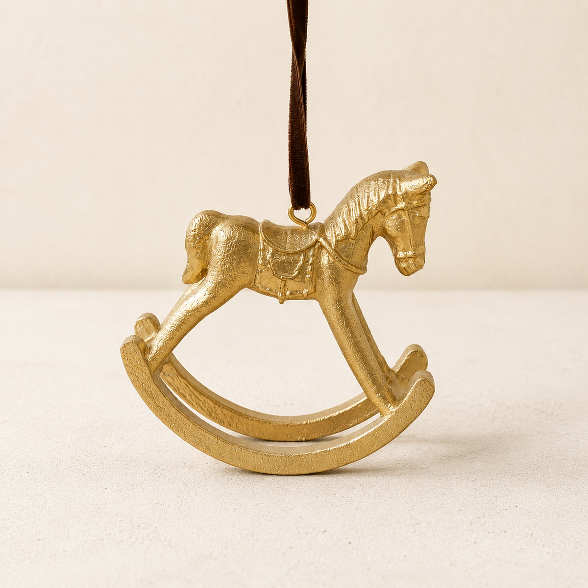 Gold Rocking Horse Hanging Ornament