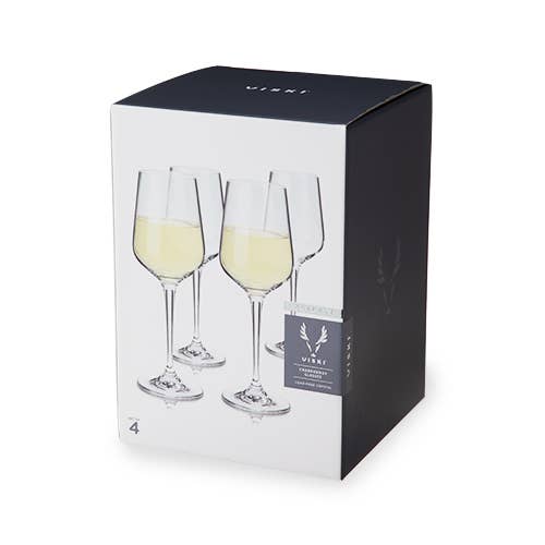 Viski - Reserve Inez European Crystal Chardonnay Glasses - Set of 4