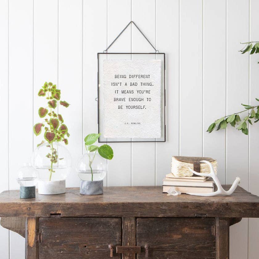 Sugarboo Handmade Paper Print  "Being Different Isn't a Bad Thing"
