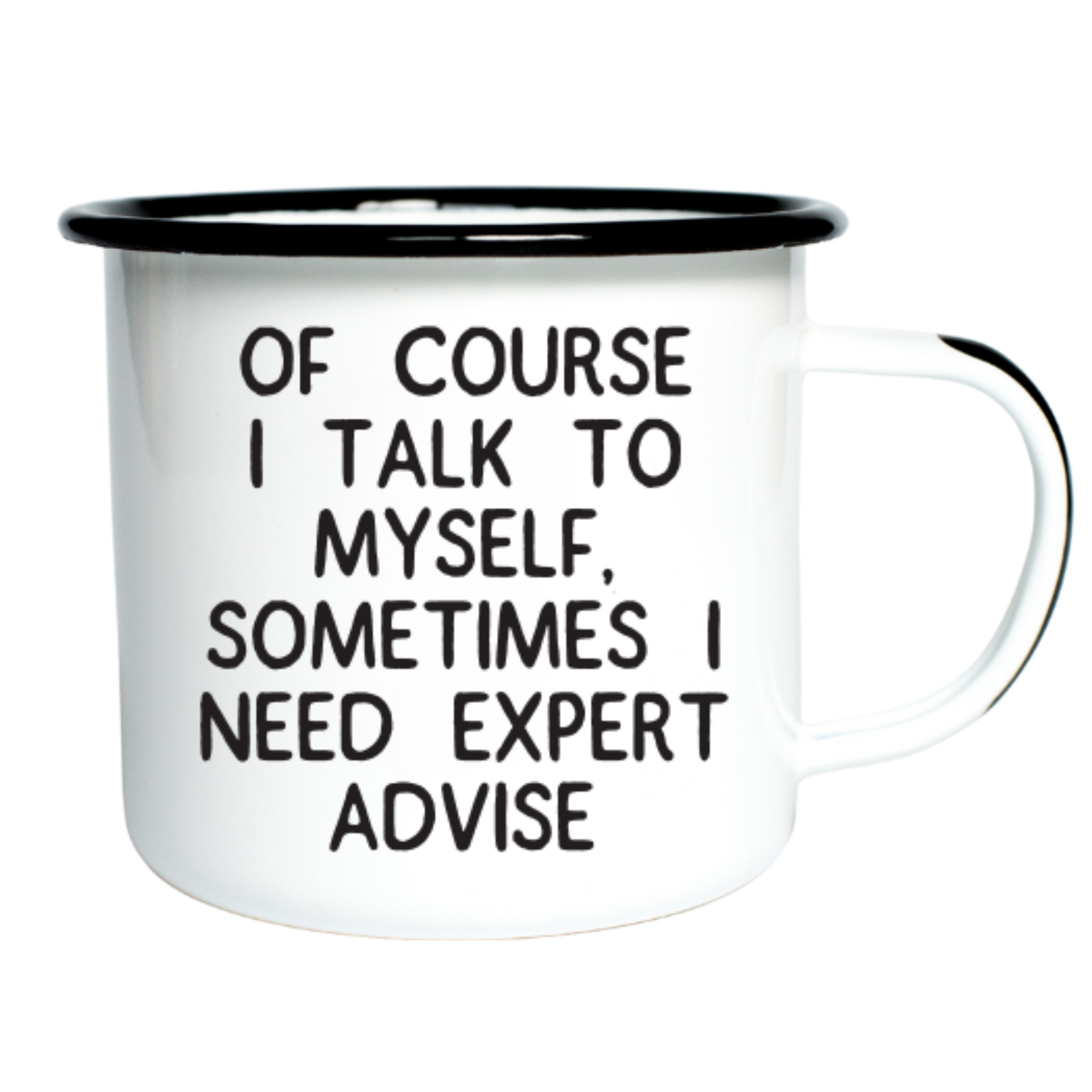 Swag Brewery Of Course I Talk to Myself Enamel Camp Mug | 16 oz