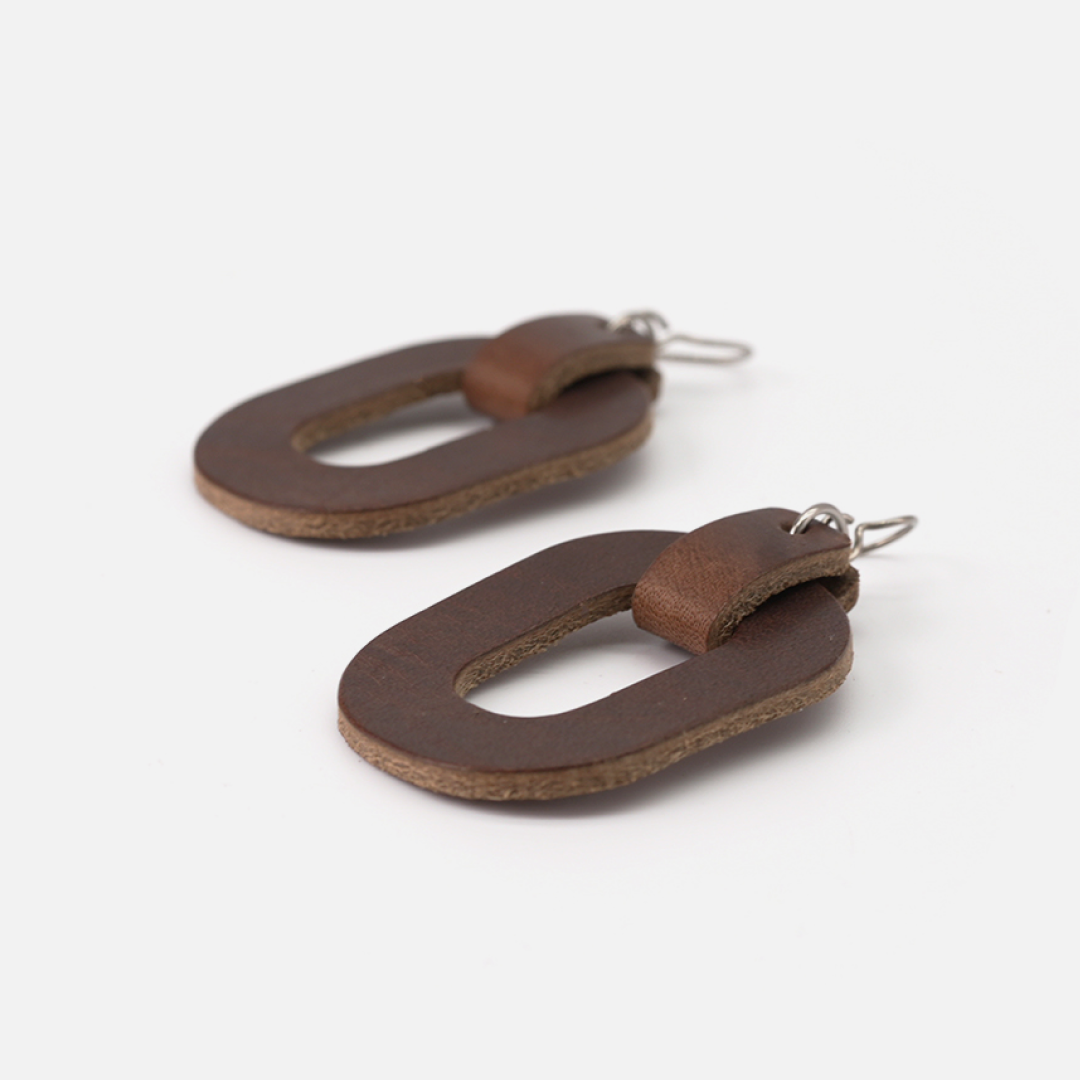 Oval Earrings – Brown | Niche&Co.