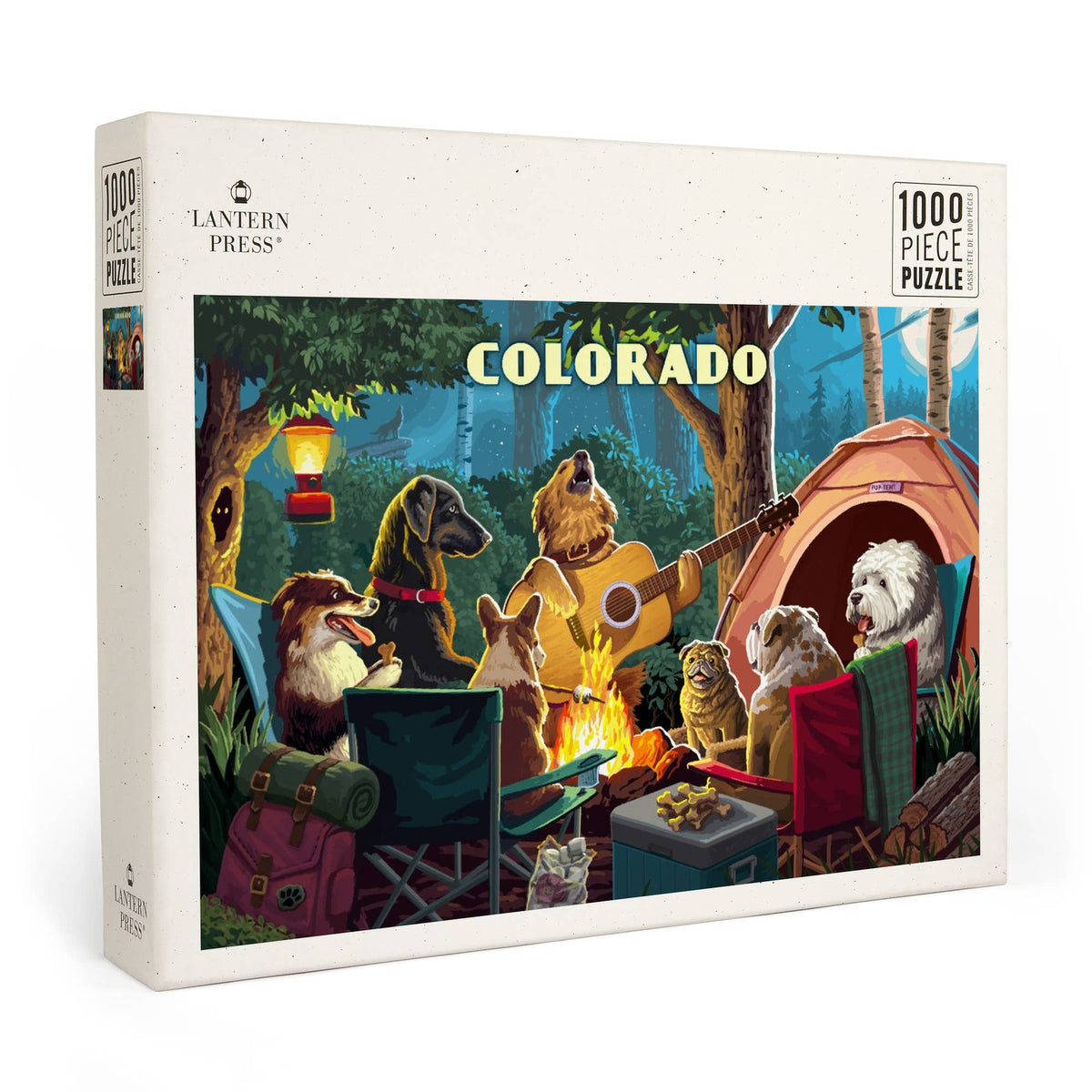 Colorado Pack Life Dogs Around Campfire 1,000-Piece Puzzle