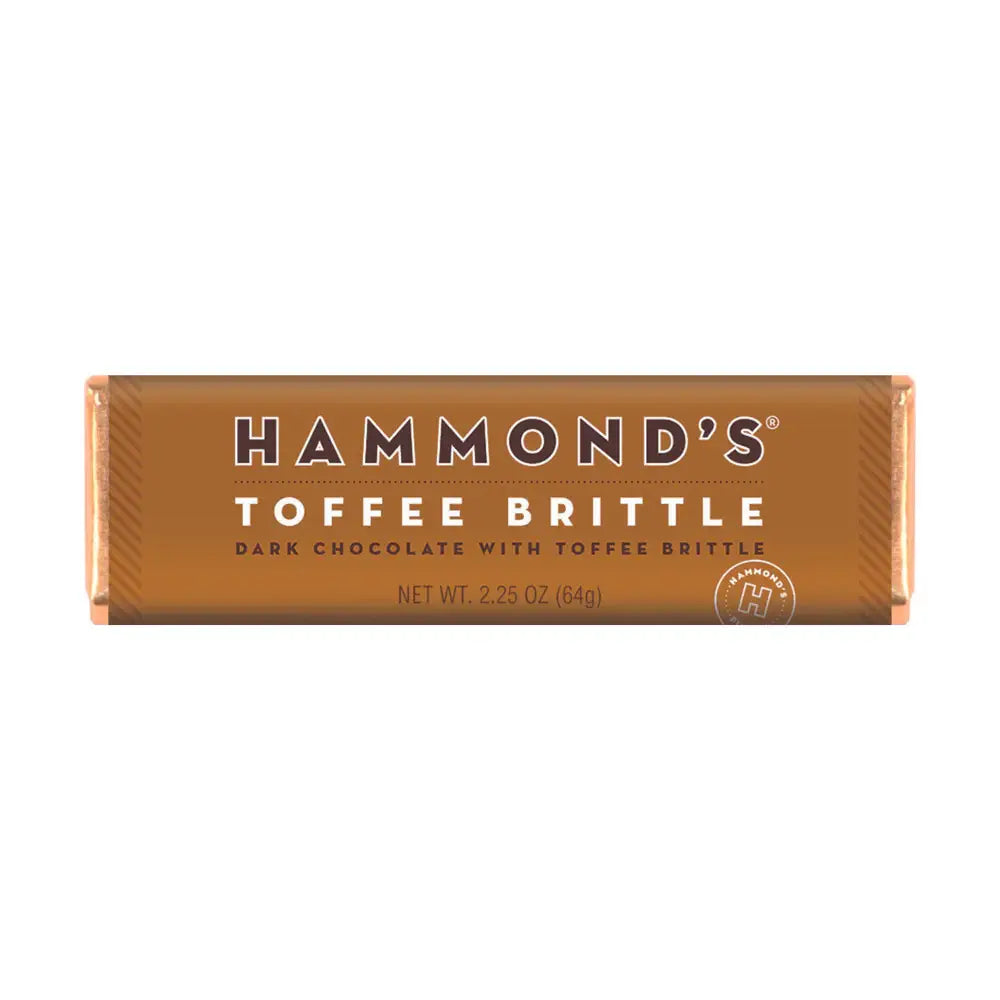 Hammond's Natural Toffee Brittle Dark Chocolate Bar | 2.25 oz