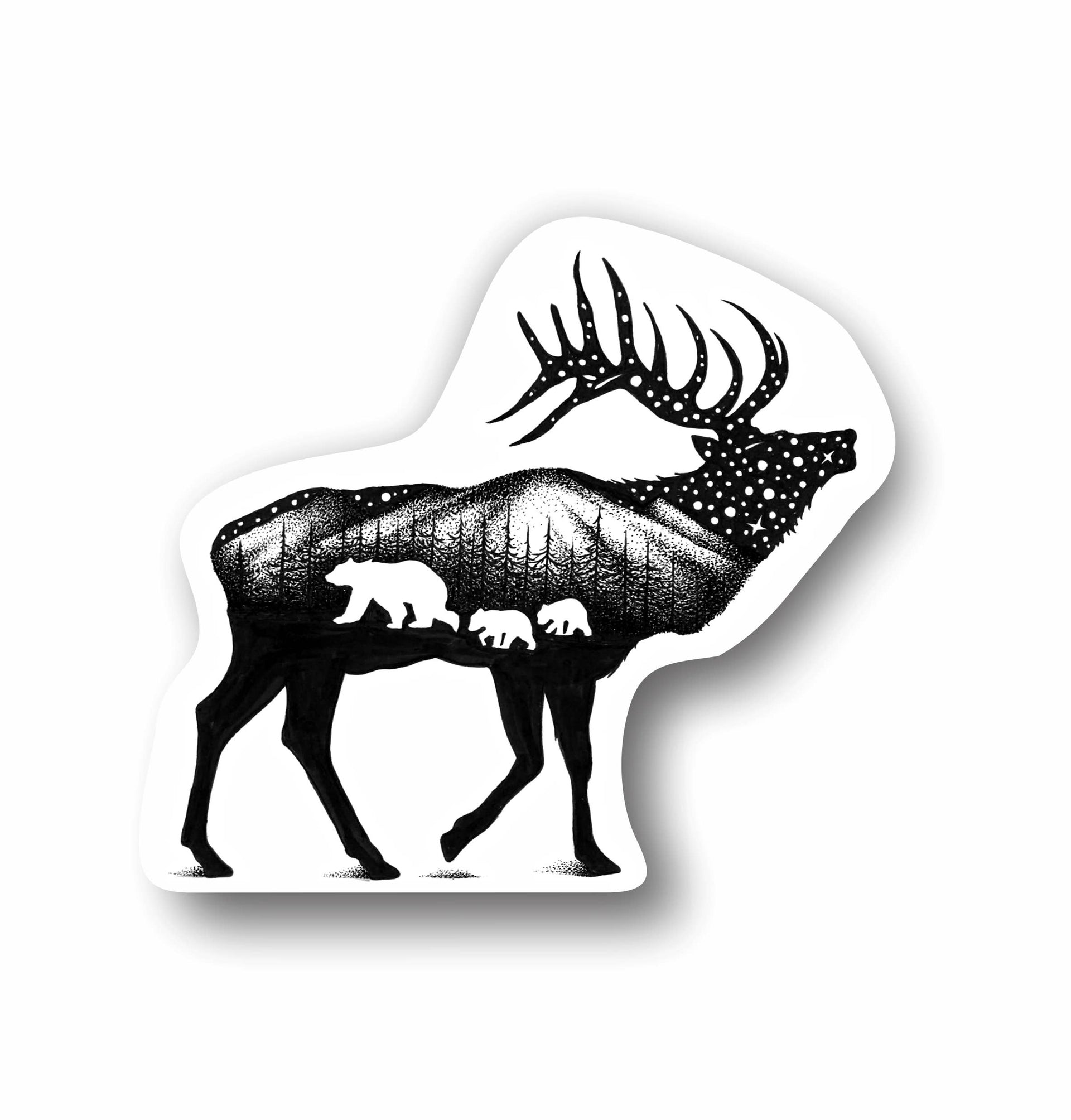 Sticker Art - The Elk Outdoor Animal Sticker