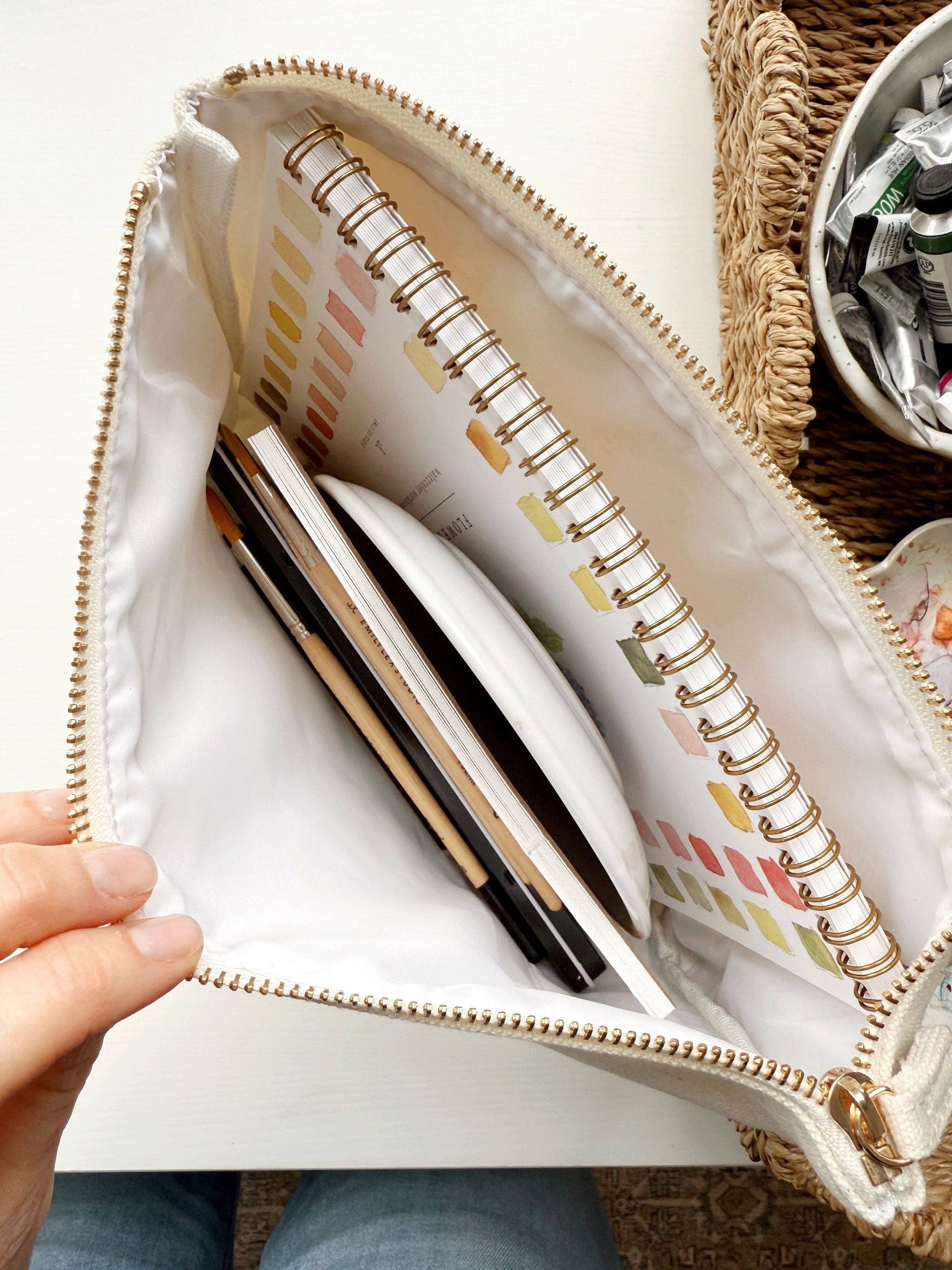 Emily Lex Studio "Make Pretty Things" Canvas Zipper Pouch
