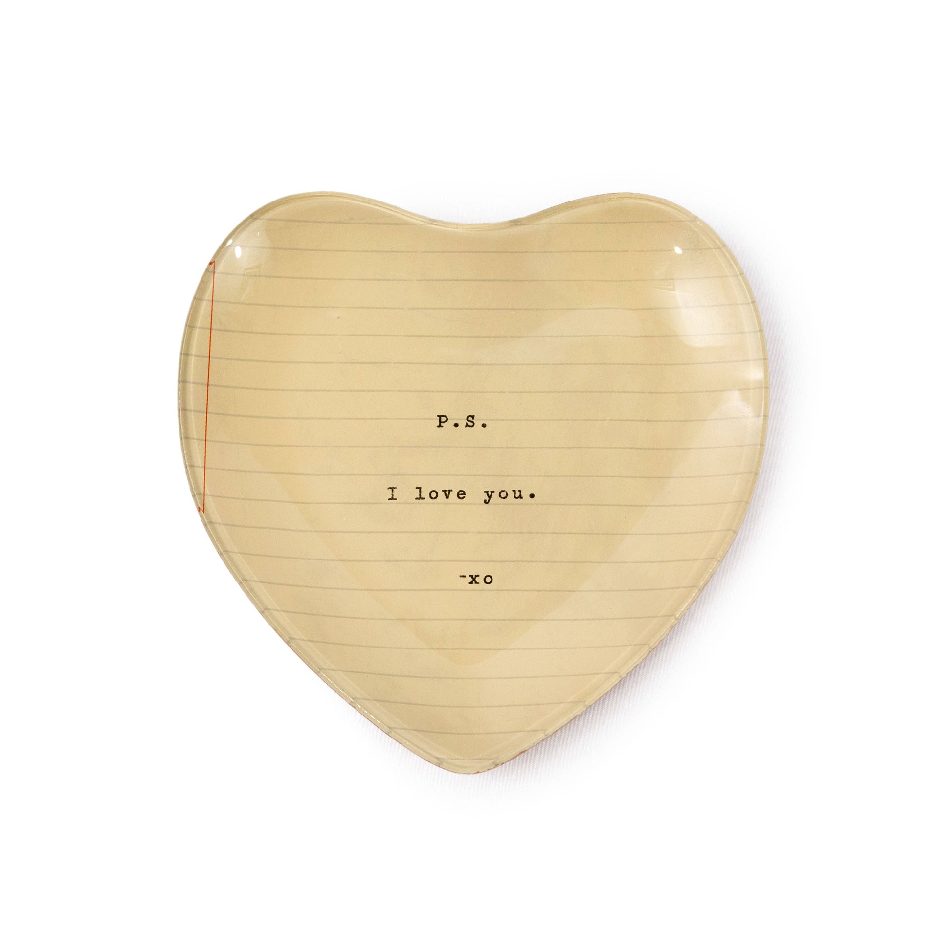 PS I Love You Small Heart Decoupage Plate | Niche&Co