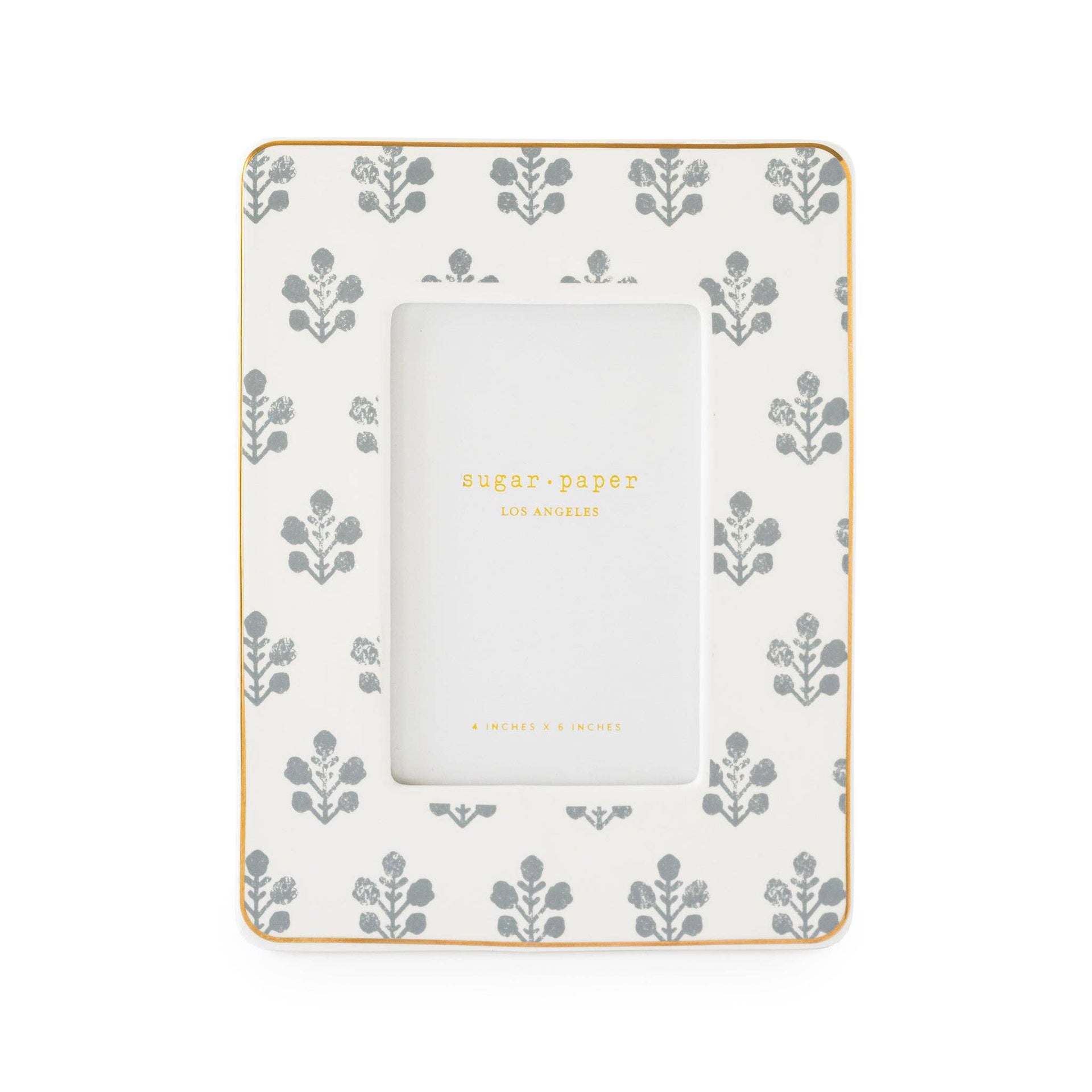Slate Floral Ceramic Picture Frame | 4" x 6"