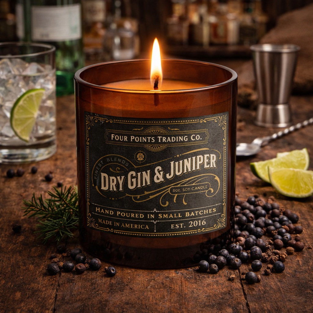 Four Points Trading Co Dry Gin Juniper Soy Candle 8oz
