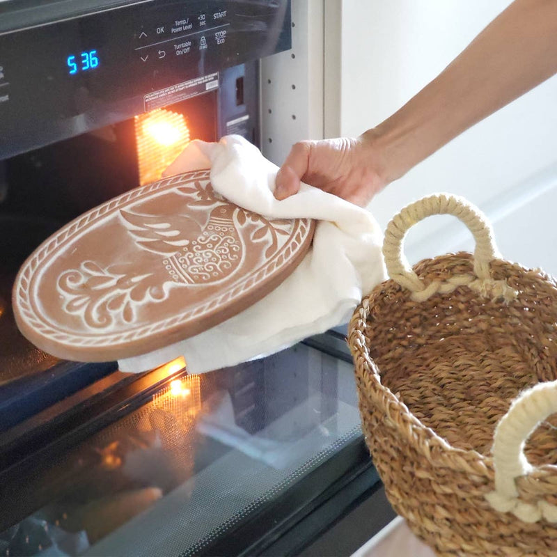 Handmade Bread Warmer & Wicker Basket - Bird Oval | Niche&Co.