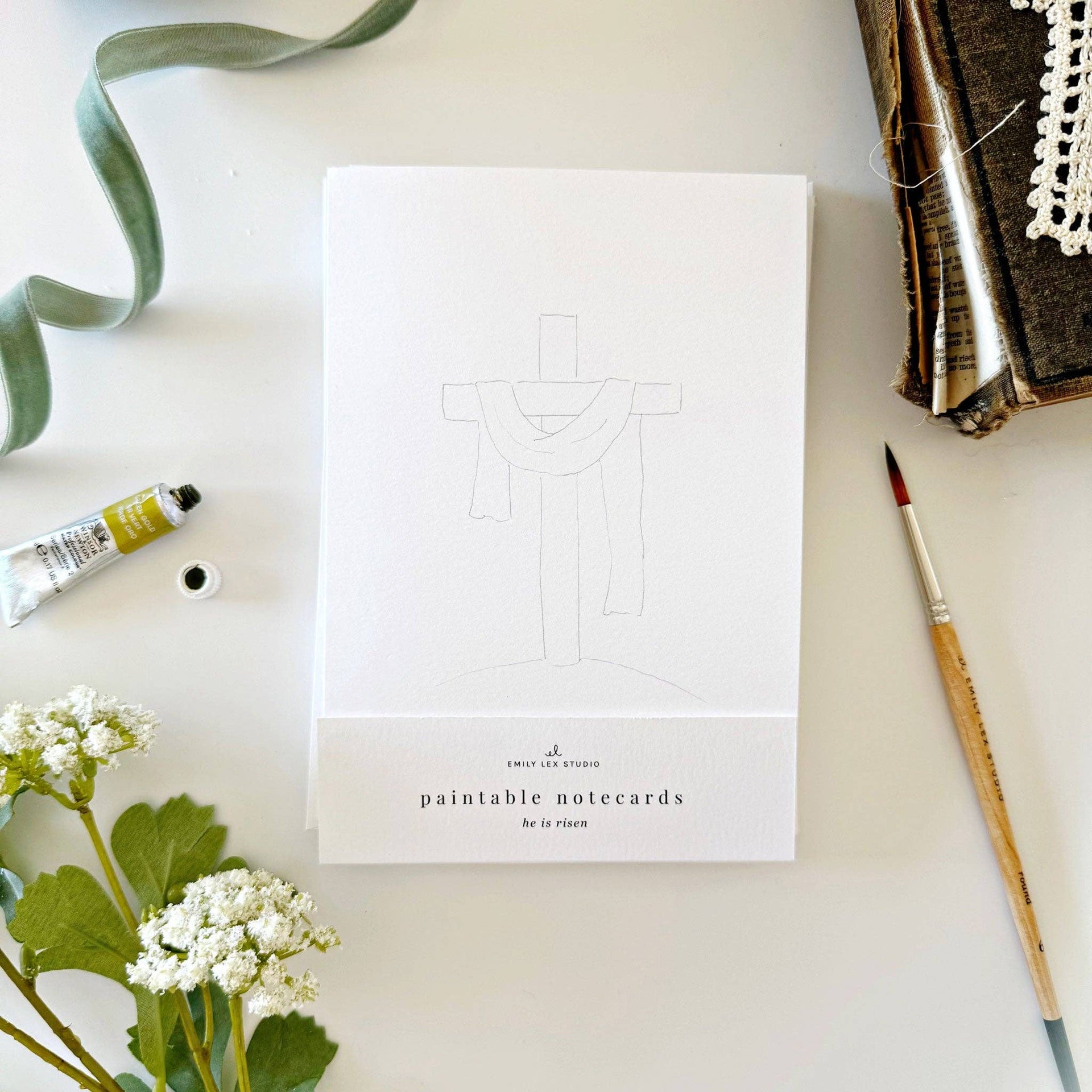 Emily Lex Studio He Is Risen Paintable Notecards