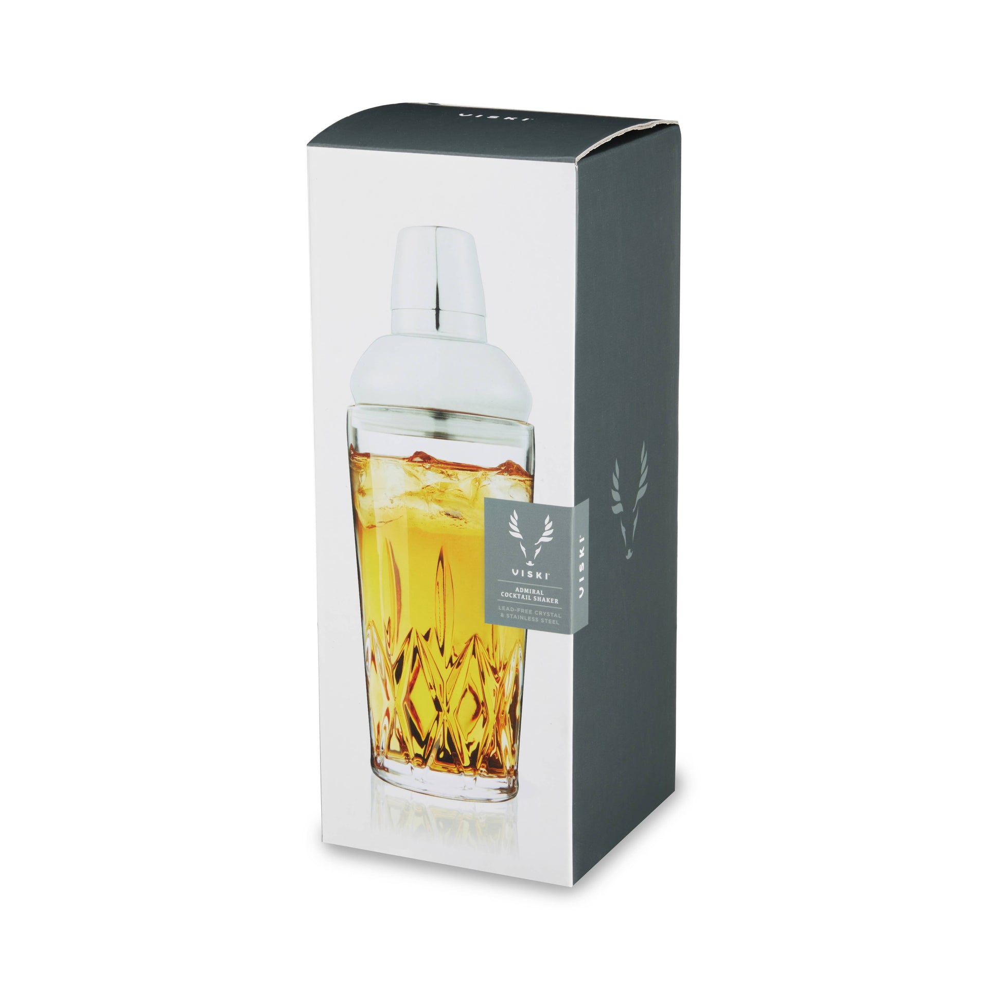 Viski - Admiral Crystal Cocktail Shaker w/ Built-in Strainer