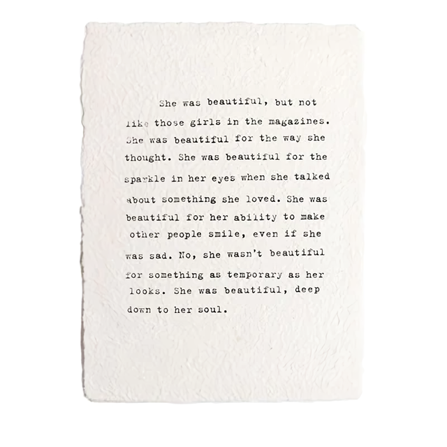 Sugarboo Handmade Paper Print "She Was Beautiful"