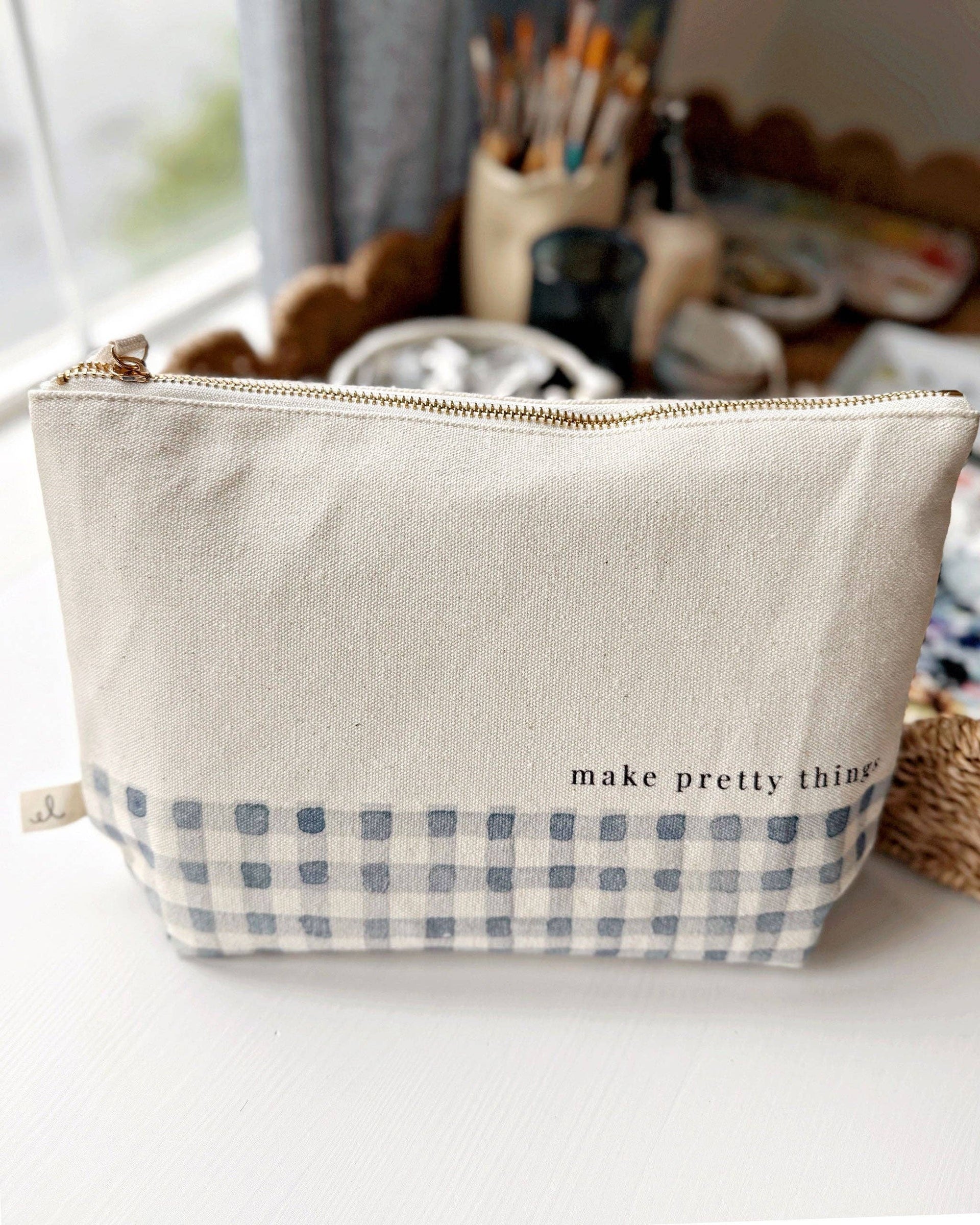 Emily Lex Studio "Make Pretty Things" Canvas Zipper Pouch