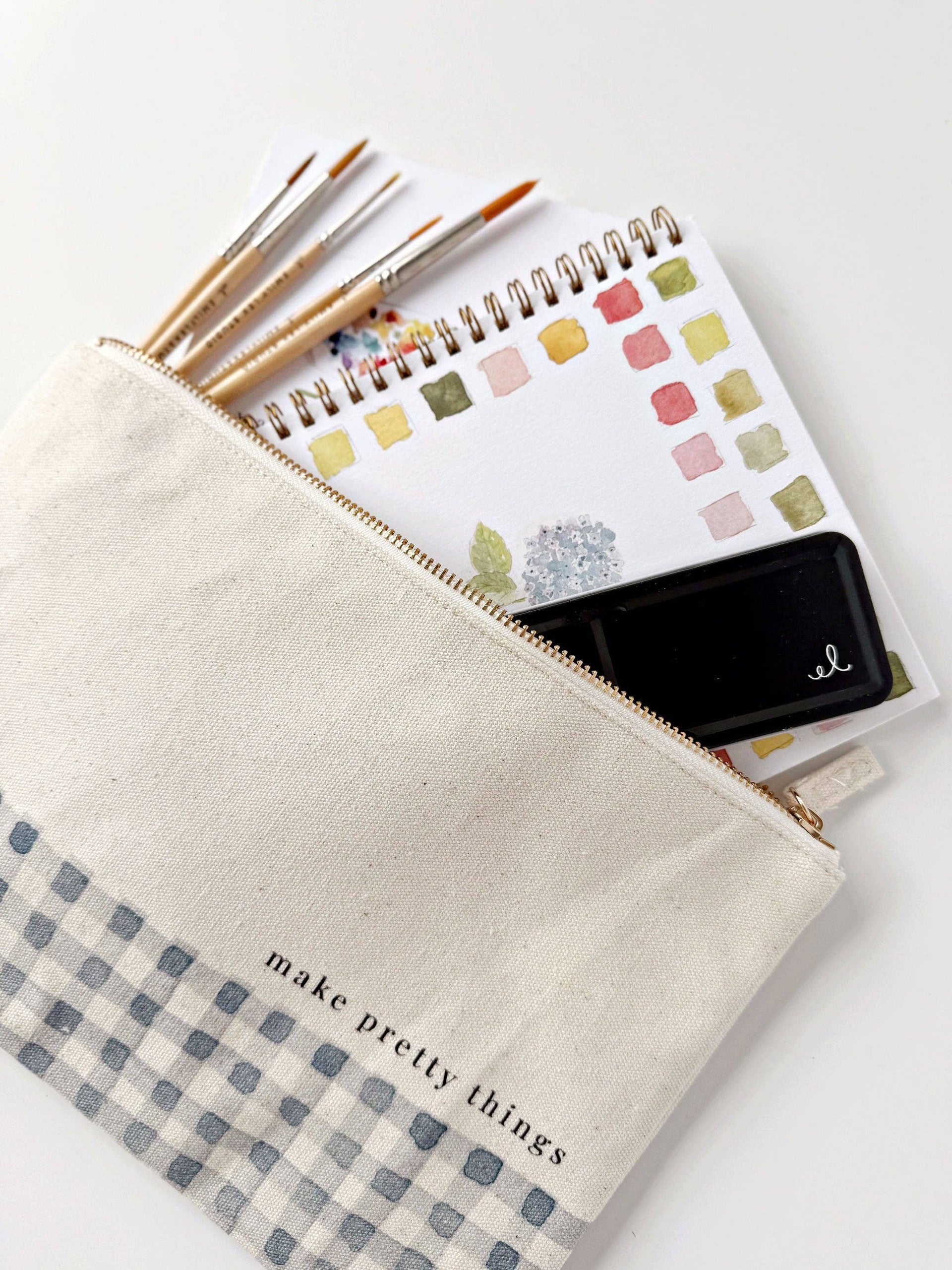 Emily Lex Studio "Make Pretty Things" Canvas Zipper Pouch
