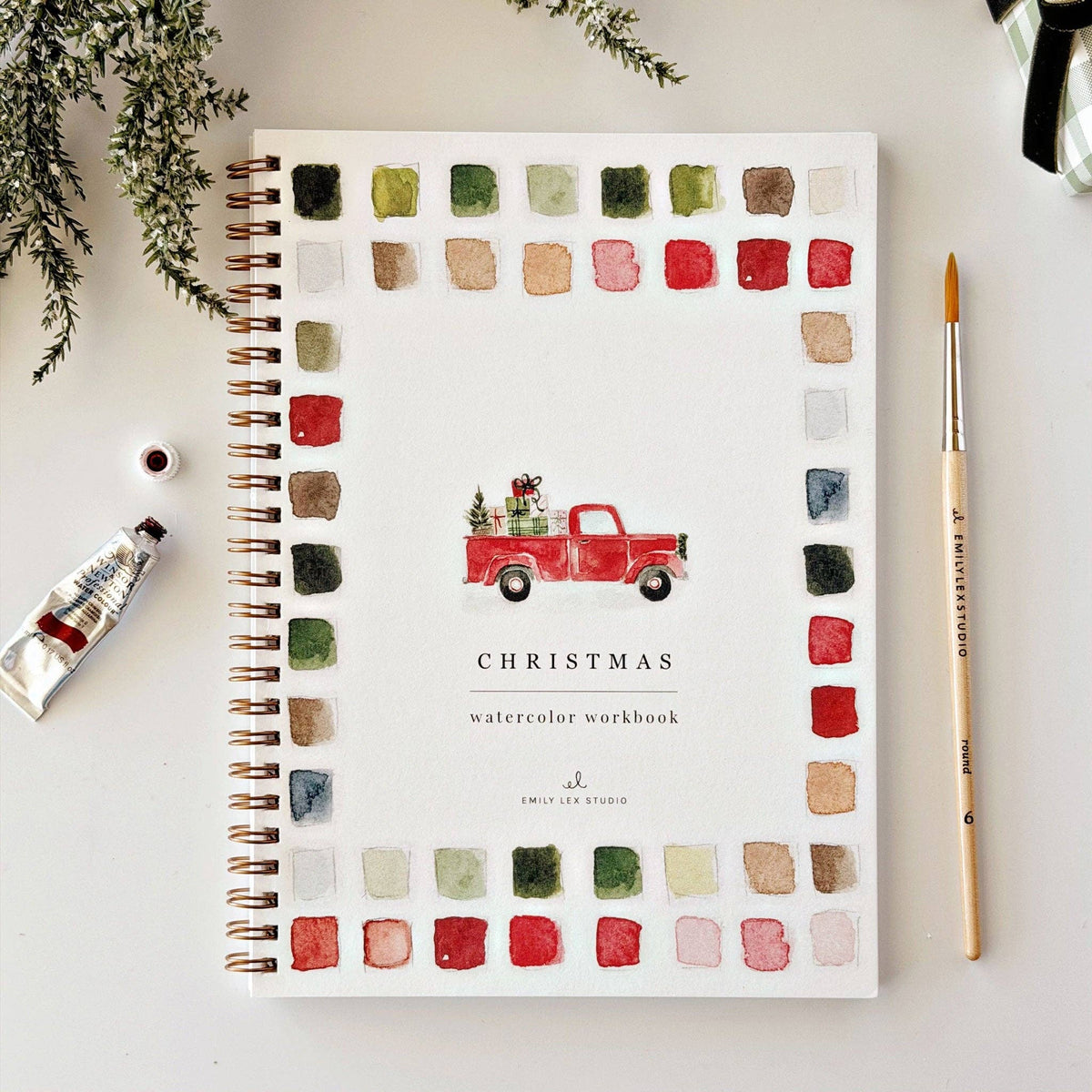 Emily Lex Studio Christmas watercolor workbook