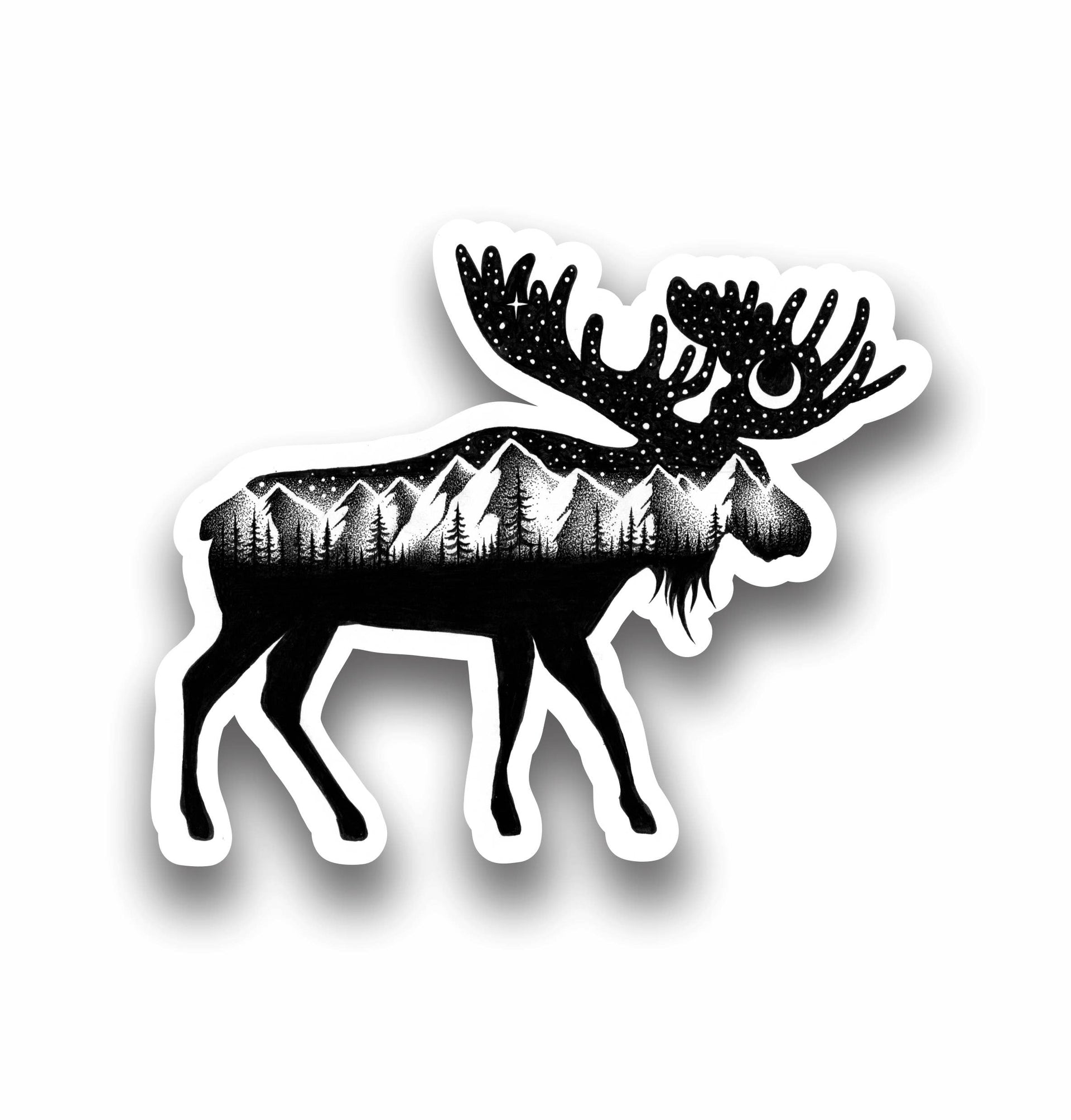 Sticker Art - The Moose Outdoor Nature Animal Sticker