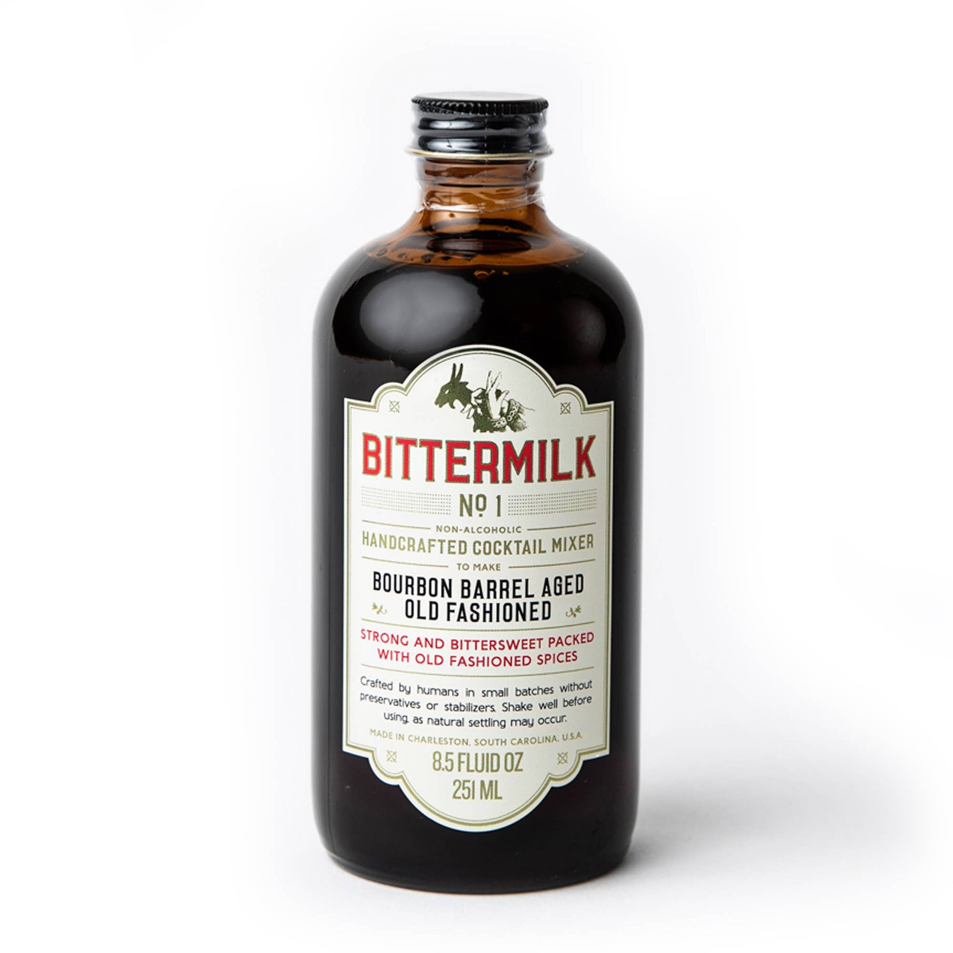 Bittermilk No.1 Bourbon Barrel Aged Old Fashioned Cocktail Mixer 8.5 oz