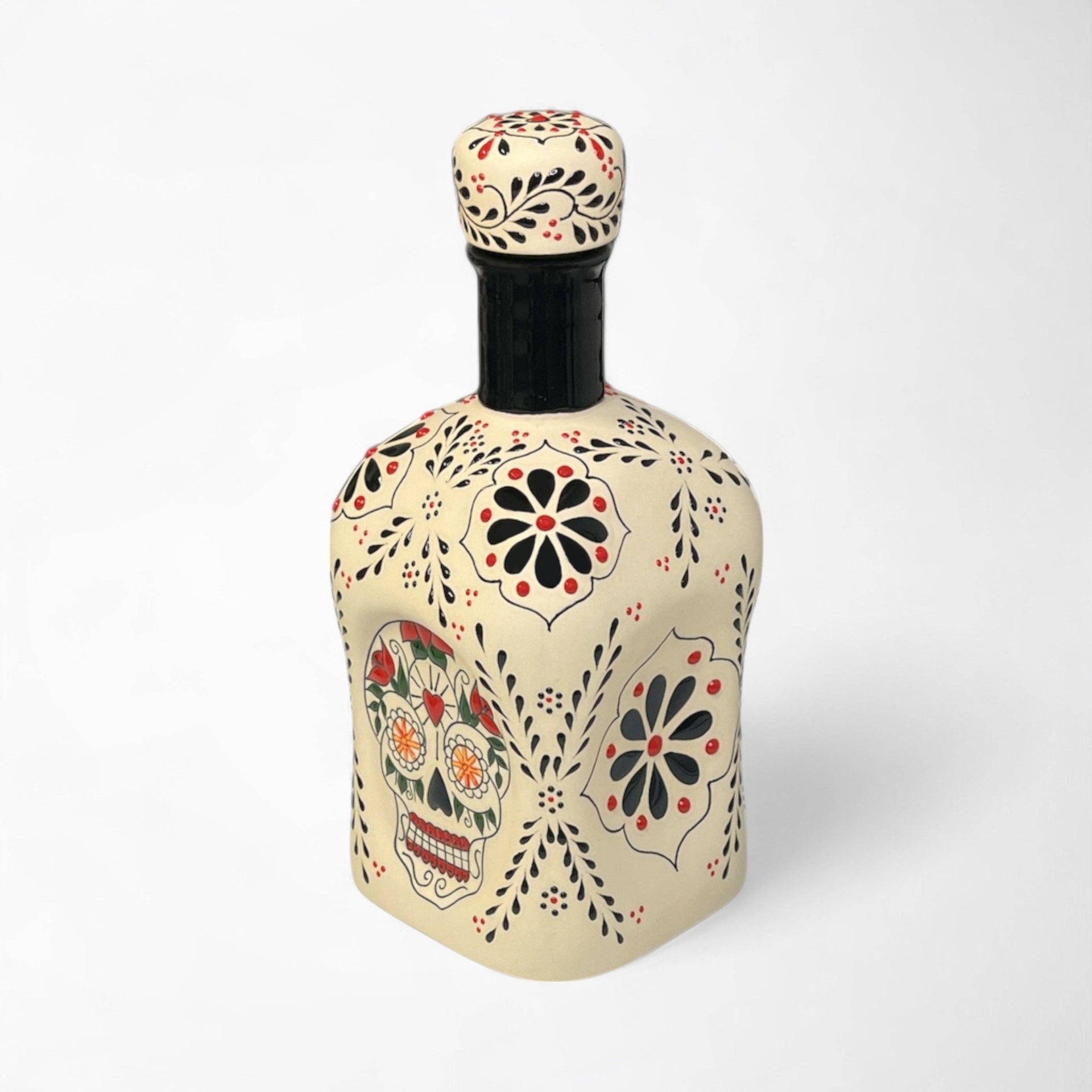 Talavera Calavera Ceramic Tequila Decanter