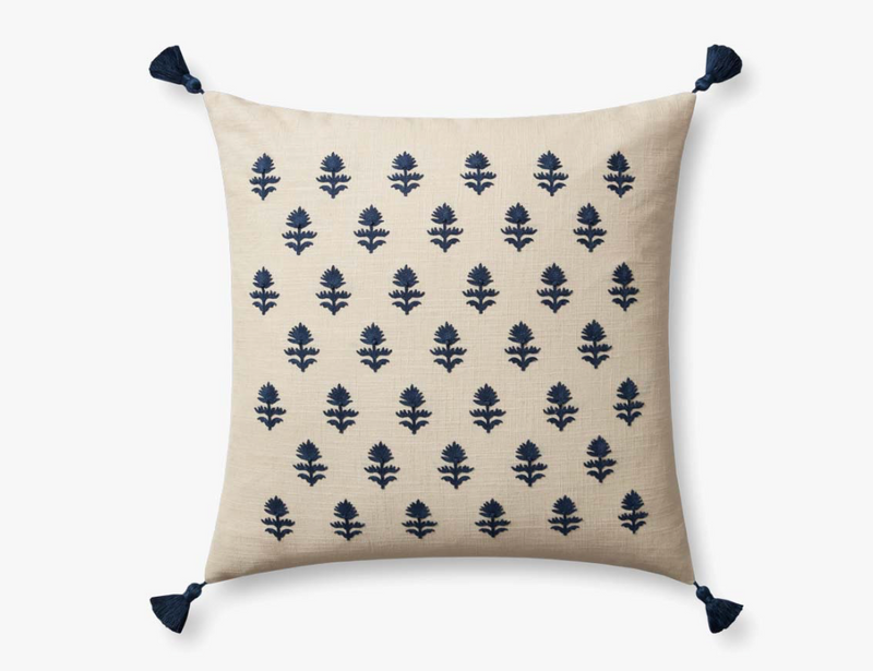 Magnolia Home Addison - Beige and Navy w/ down fill