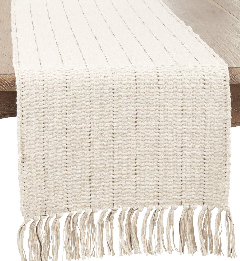 Striped Fringe Tassel Table Runner – 16"x72" | Niche&Co.
