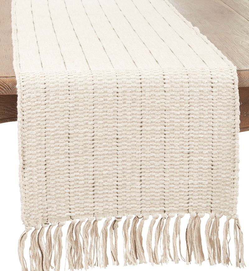 Striped Fringe Tassel Table Runner – 16"x72" | Niche&Co.