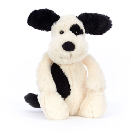 JELLYCAT Bashful Black and Cream Puppy - Rufferty | Niche&Co