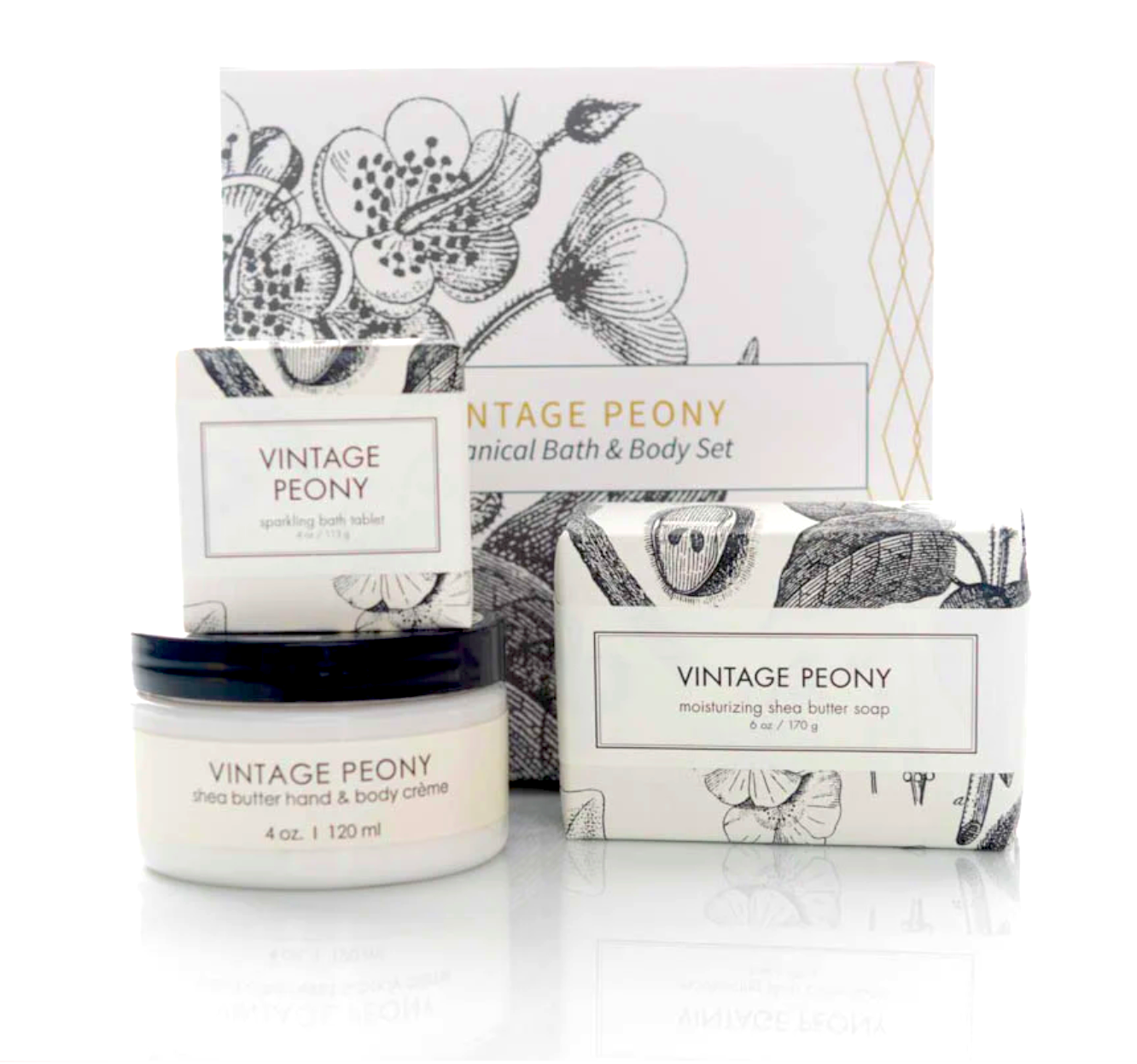 Vintage Peony Botanical Gift Set | Niche&Co