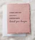 I Wish I Met You Sooner | Niche&Co