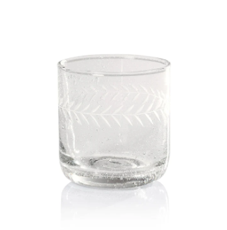 Tuscan Handmade Etched Glass Rocks Glass