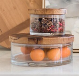 Etu - Classic Wood Top Glass Canister