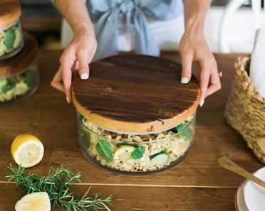 Etu - Classic Wood Top Glass Canister