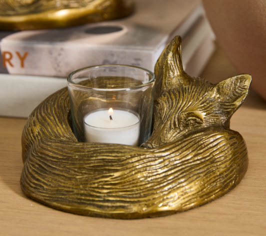 Sleepy Fox Votive Holder