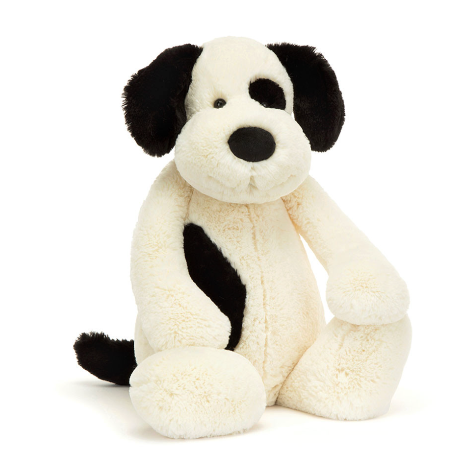 Jellycat Really Big Bashful Black & Cream Puppy Plush
