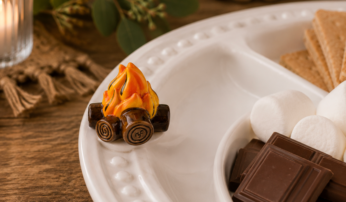 Nora Fleming Fired Up! Campfire Mini | Hand-Painted Campfire Collectible