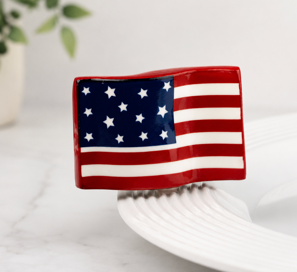 Nora Fleming Stars & Stripes Forever American Flag Mini Hand-Painted Collectible