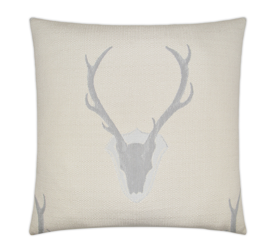 Ivory Buck 24x24 Feather Down Decorative Throw Pillow
