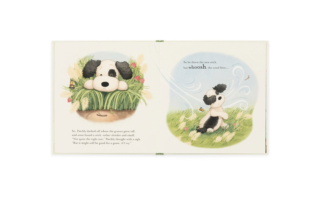 Jellycat Patchly Puppy Picks the Perfect Stick Children's Book